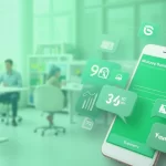 Interface do WhatsApp Business mostrada em um smartphone com mensagens de vendas e atendimento